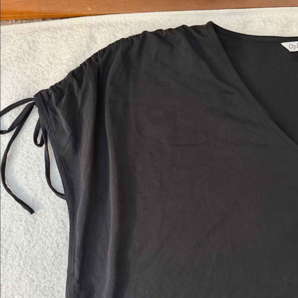 NWT Ophelia Rae V-Neck Top Chinch Shoulder Dolman Stretch Oversized Workwear - Picture 5 of 7